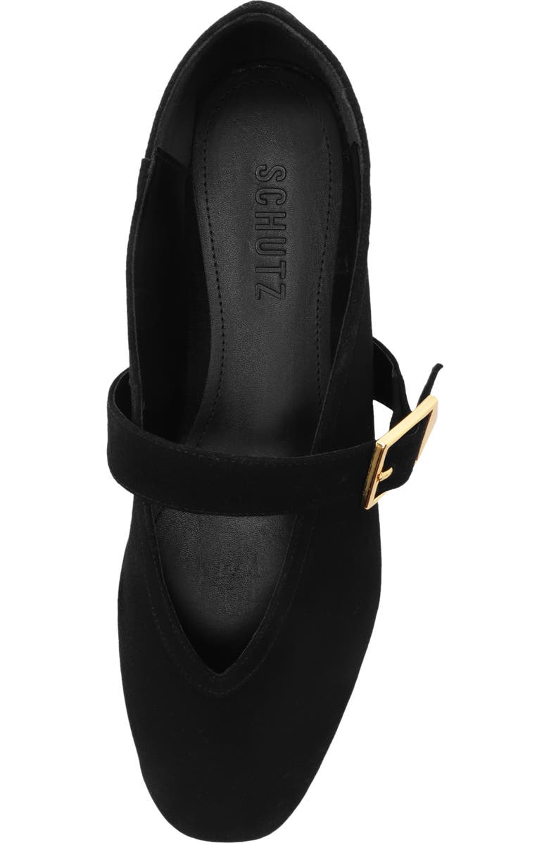 Schutz Vicki Buckle Mary Jane Flat, Alternate, color, Black