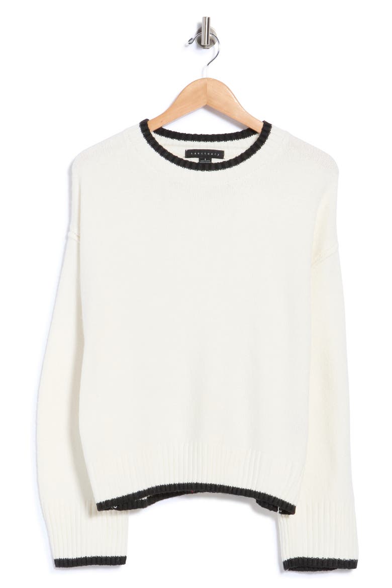 Tipping Sweater, Alternate, color, SCONE WHITE/ BLACK