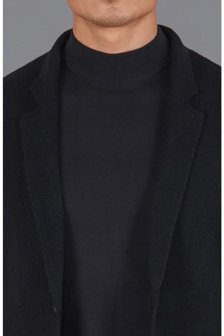Midweight Lambswool Knitted Blazer, Alternate, color, Black