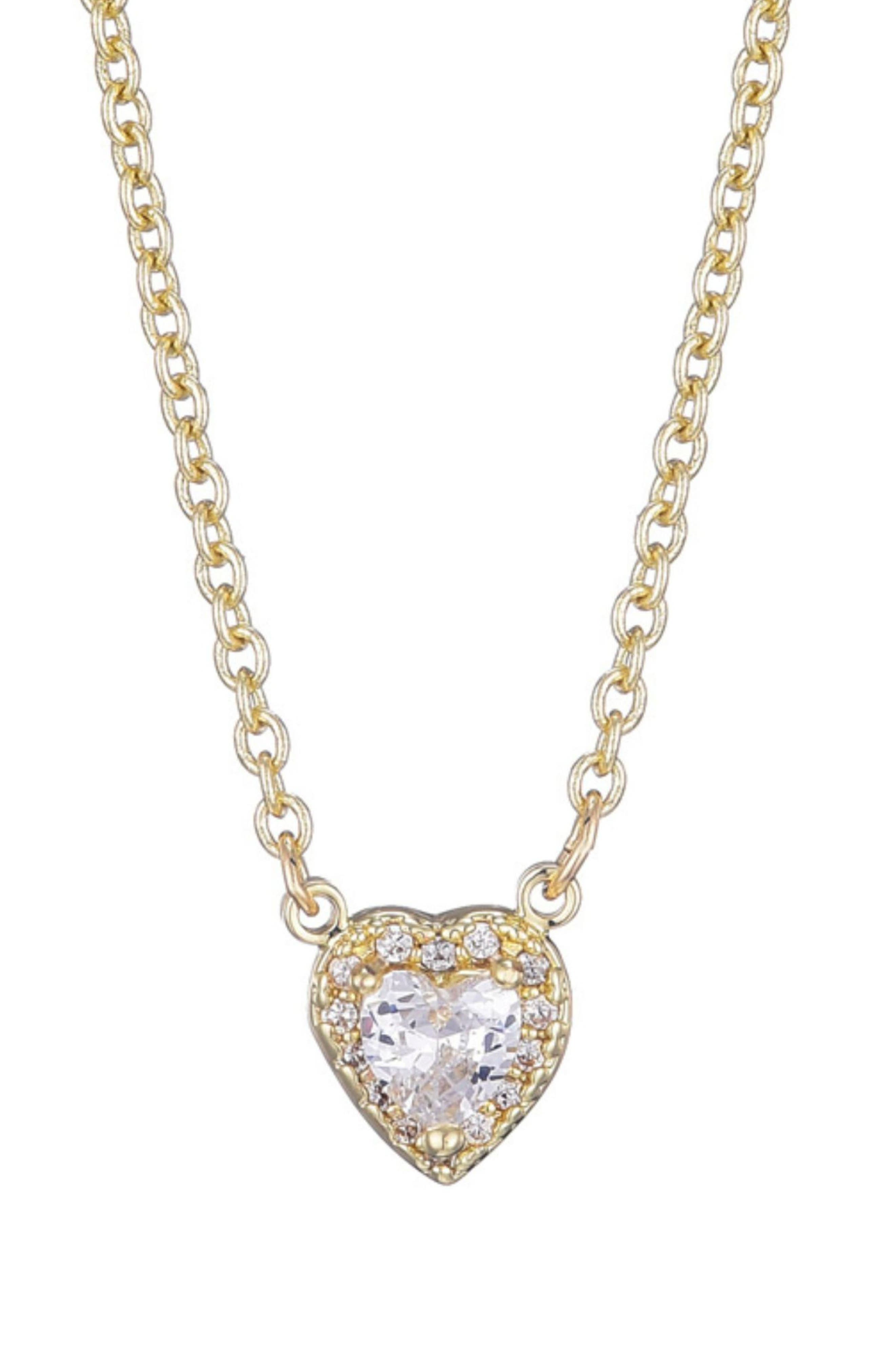 Adornia Cubic Zirconia Halo Heart Pendant Necklace