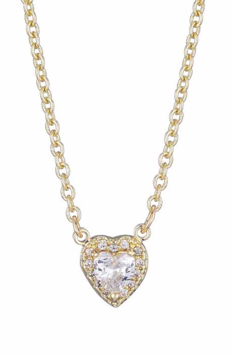 Adornia Cubic Zirconia Halo Heart Pendant Necklace