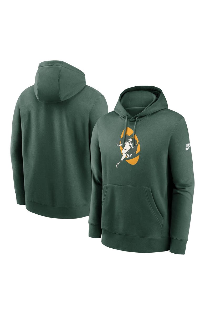 Nike Men's Nike Green Green Bay Packers Rewind Club Logo Pullover Hoodie, Alternate, color, 