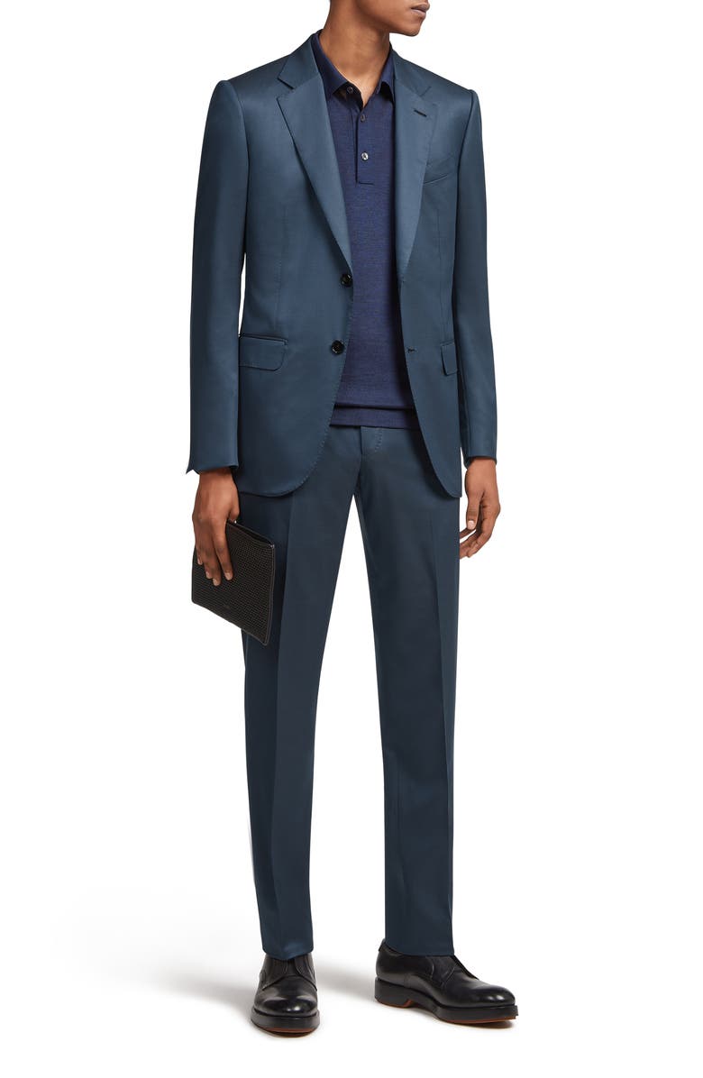 ZEGNA Centoventimila Couture Wool Suit, Main, color, Petrol Blue