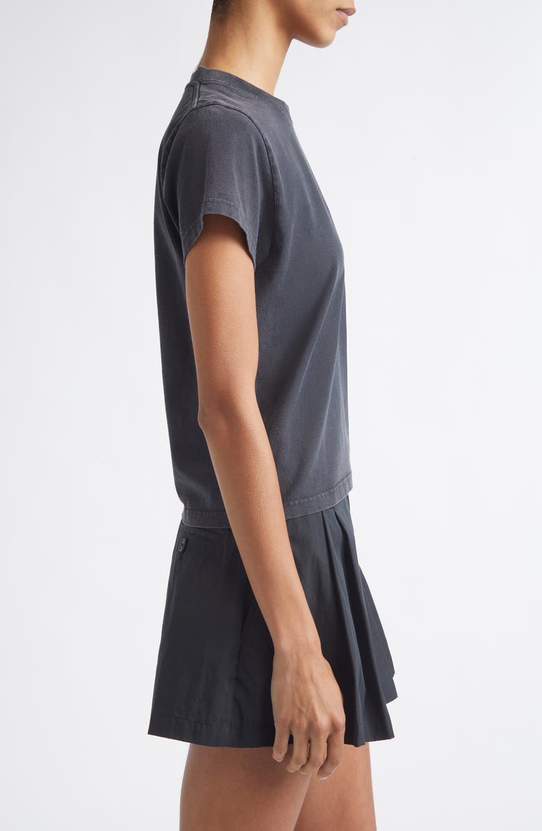Alexander Wang Shrunken Cotton Logo T-Shirt, Alternate, color, Washed Black