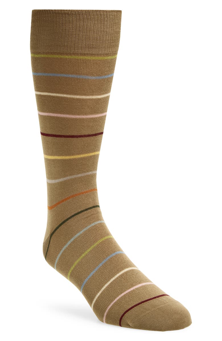 Paul Smith Keith Stripe Dress Socks, Main, color, Tan