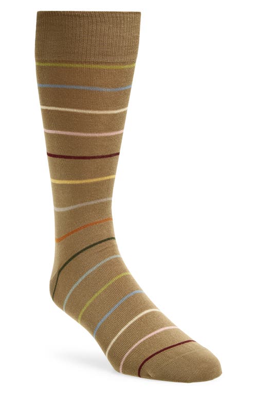 Paul Smith Keith Stripe Dress Socks In Brown