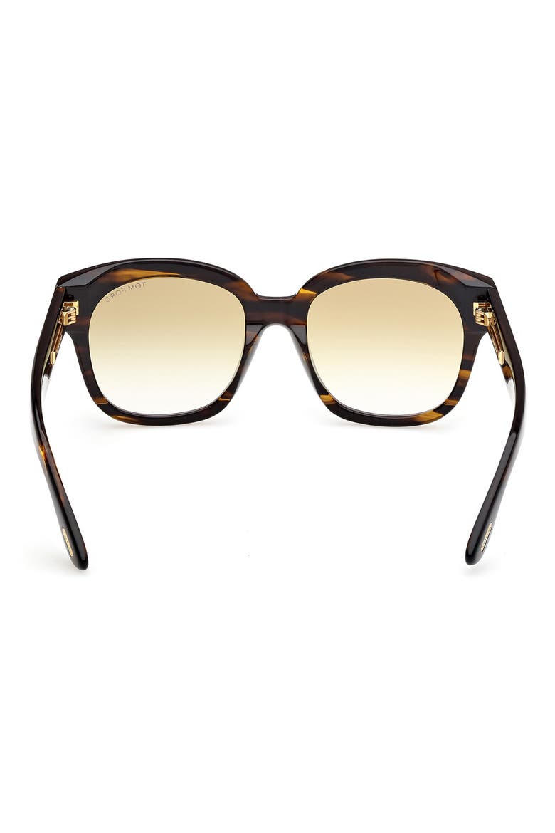 55mm Icon Square Gradient Sunglasses, Alternate, color, STRIPED BROWN / AMBER / OLIVE