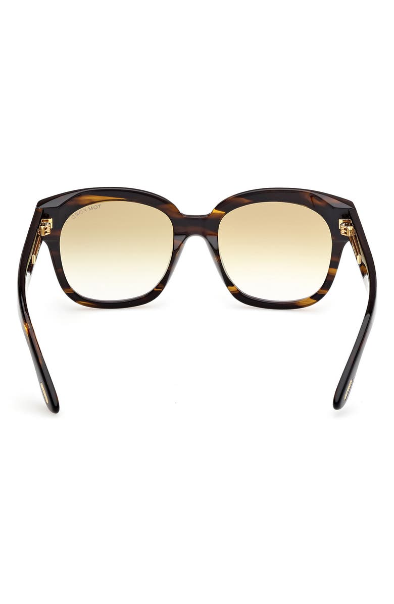 TOM FORD 55mm Icon Square Gradient Sunglasses, Alternate, color, Striped Brown / Amber / Olive