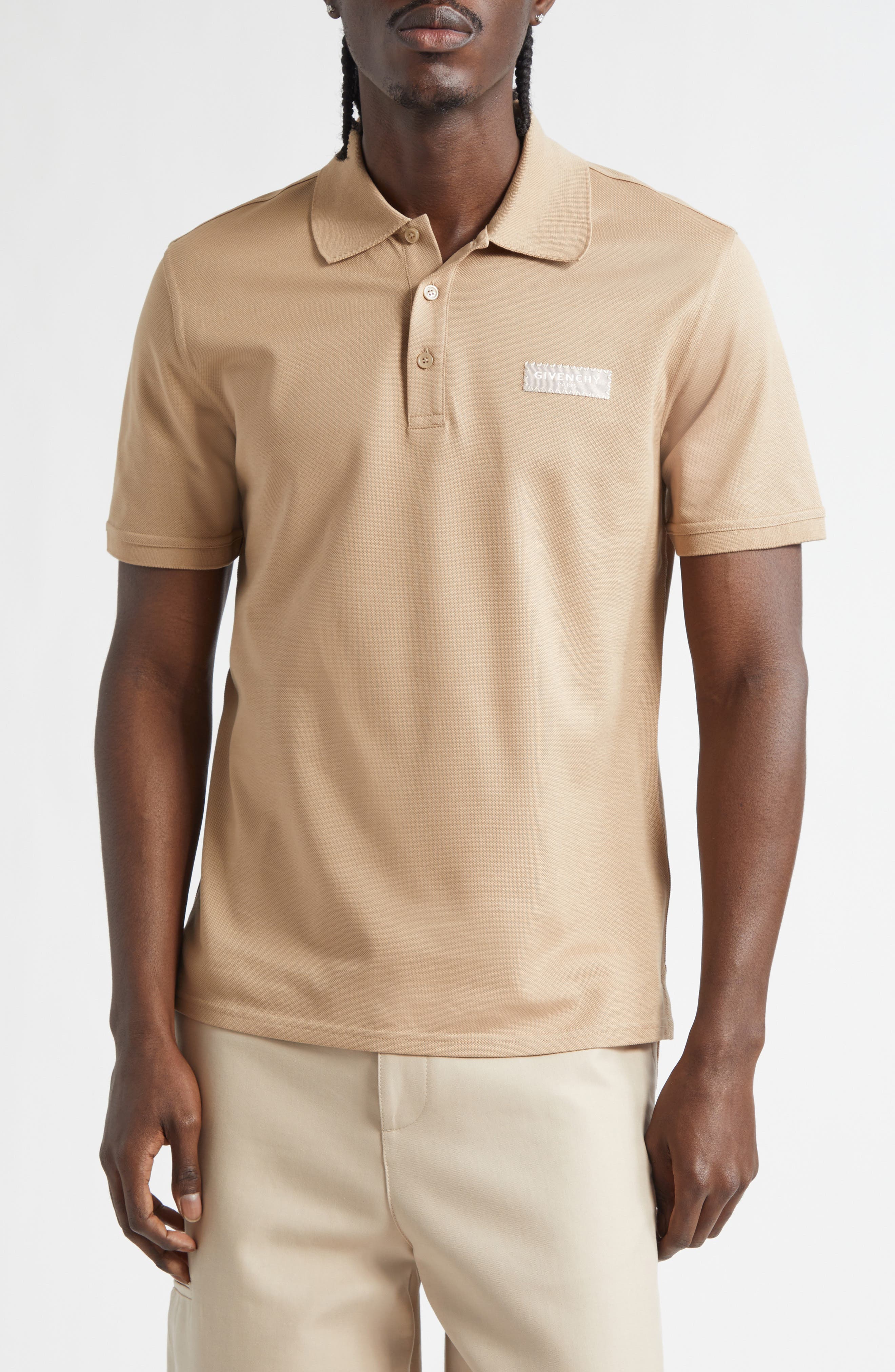 Regular Fit Logo Patch Cotton Pique Polo - image 3