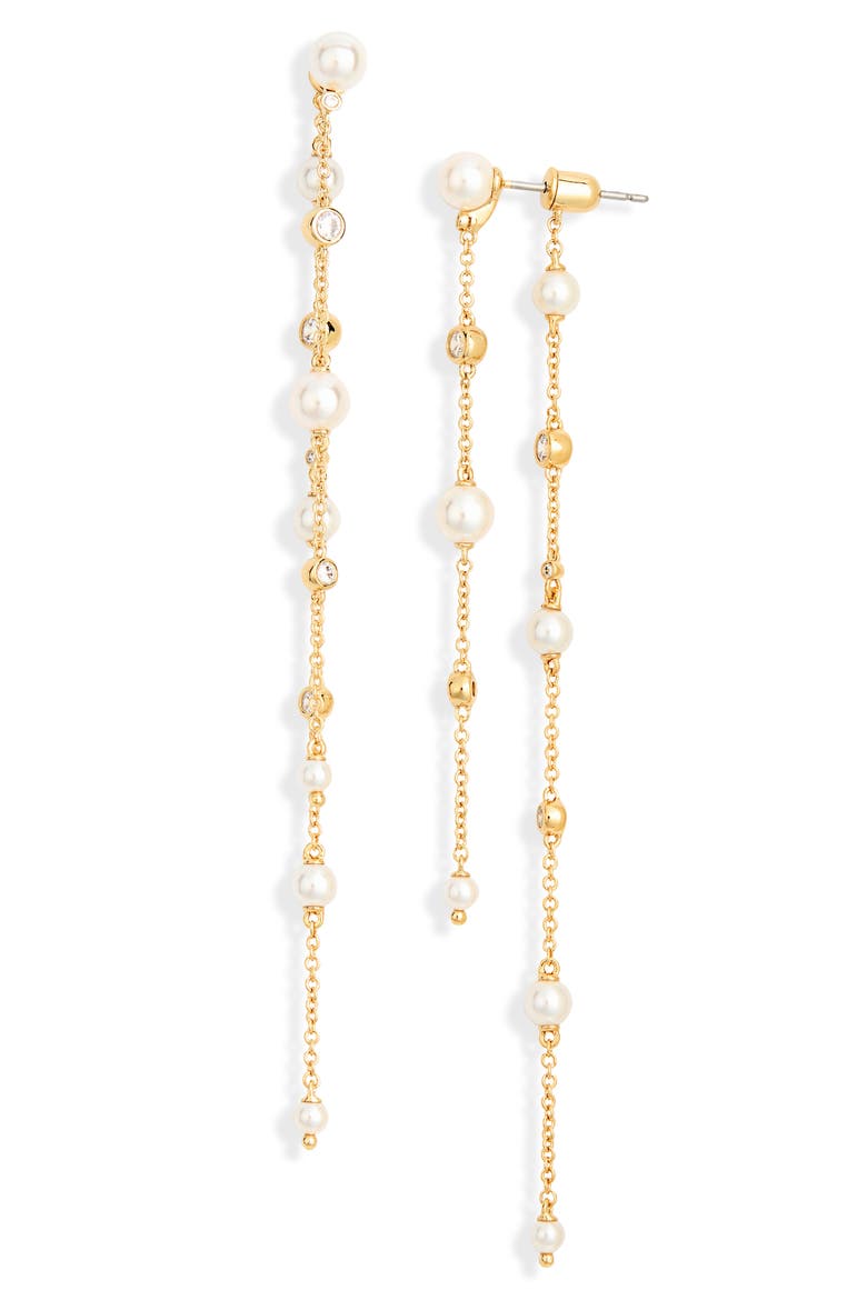Esme Linear Front/Back Earrings, Main, color, GOLD