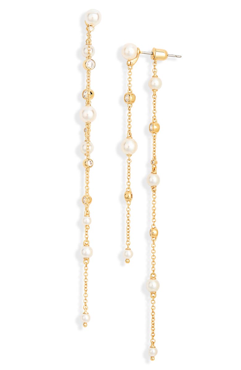 Nadri Esme Linear Front/Back Earrings, Main, color, Gold