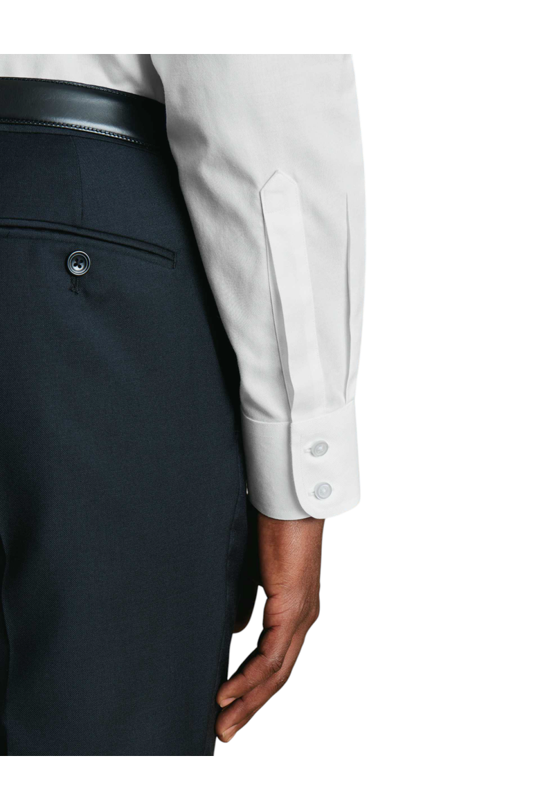 Slim Fit Non-Iron Solid Twill Button-Down Dress Shirt, Alternate, color, WHITE