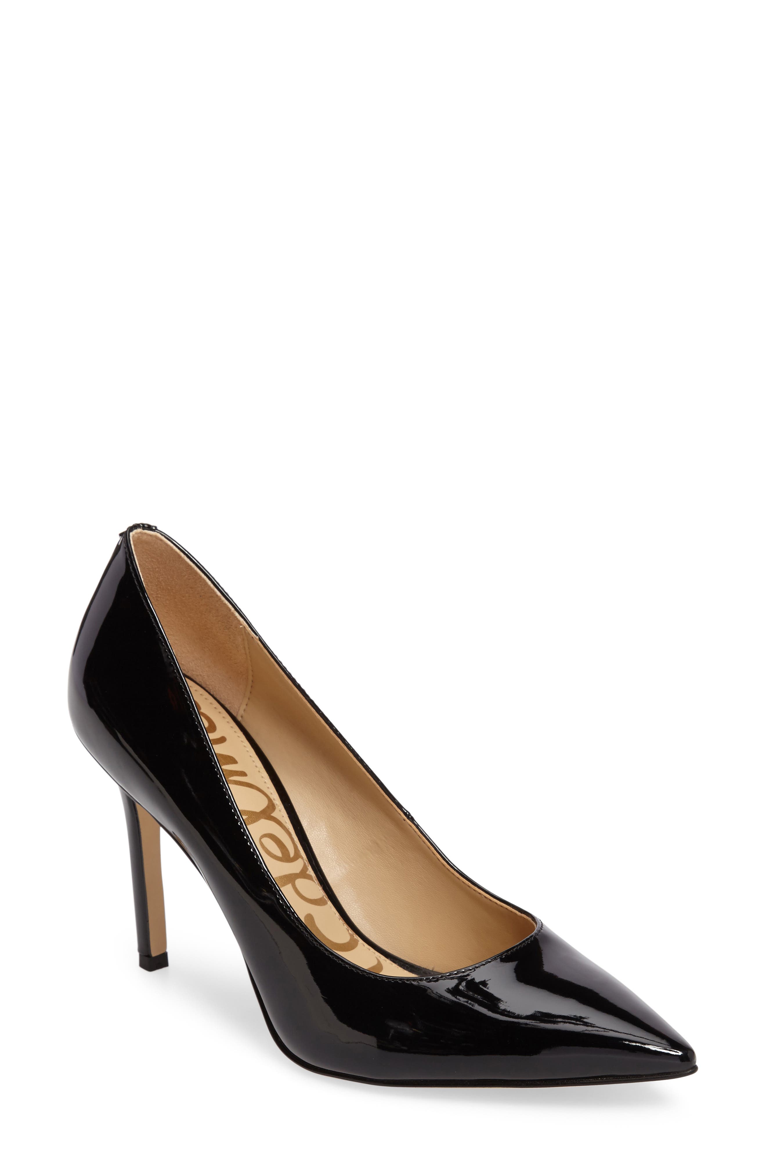 Hazel Pointed Toe Pump, Main, color, BLACK PATENT LEATHER