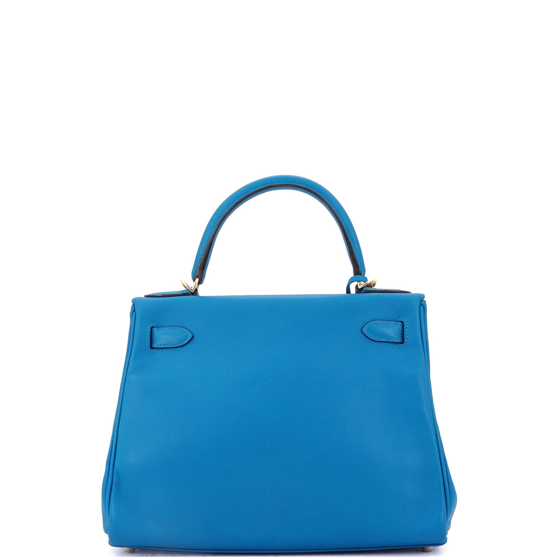 Pre-Owned Hermes Kelly Handbag Blue Evercolor with Gold Hardware 28, Alternate, color, Bleu Zanzibar