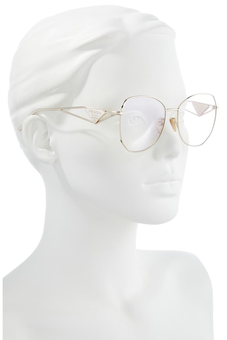 57mm Irregular Sunglasses, Alternate, color, PALE GOLD