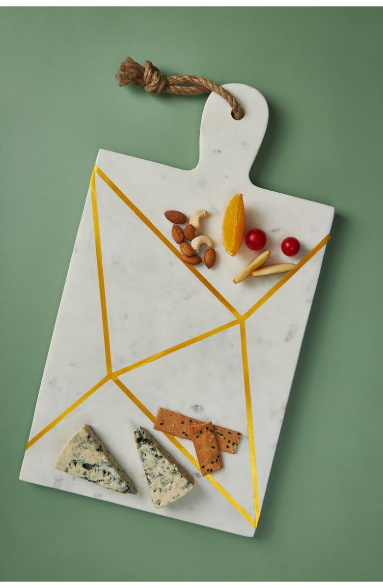 GAURI KOHLI Badajoz Marble Cheese Board, Alternate, color, White