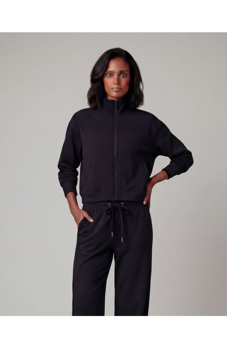 Lords of Harlech Womens Cropped Zip Jacket, Alternate, color, Very Black