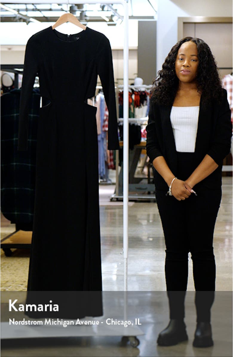 Going For the Wow Side Slit Long Sleeve Gown, sales video thumbnail