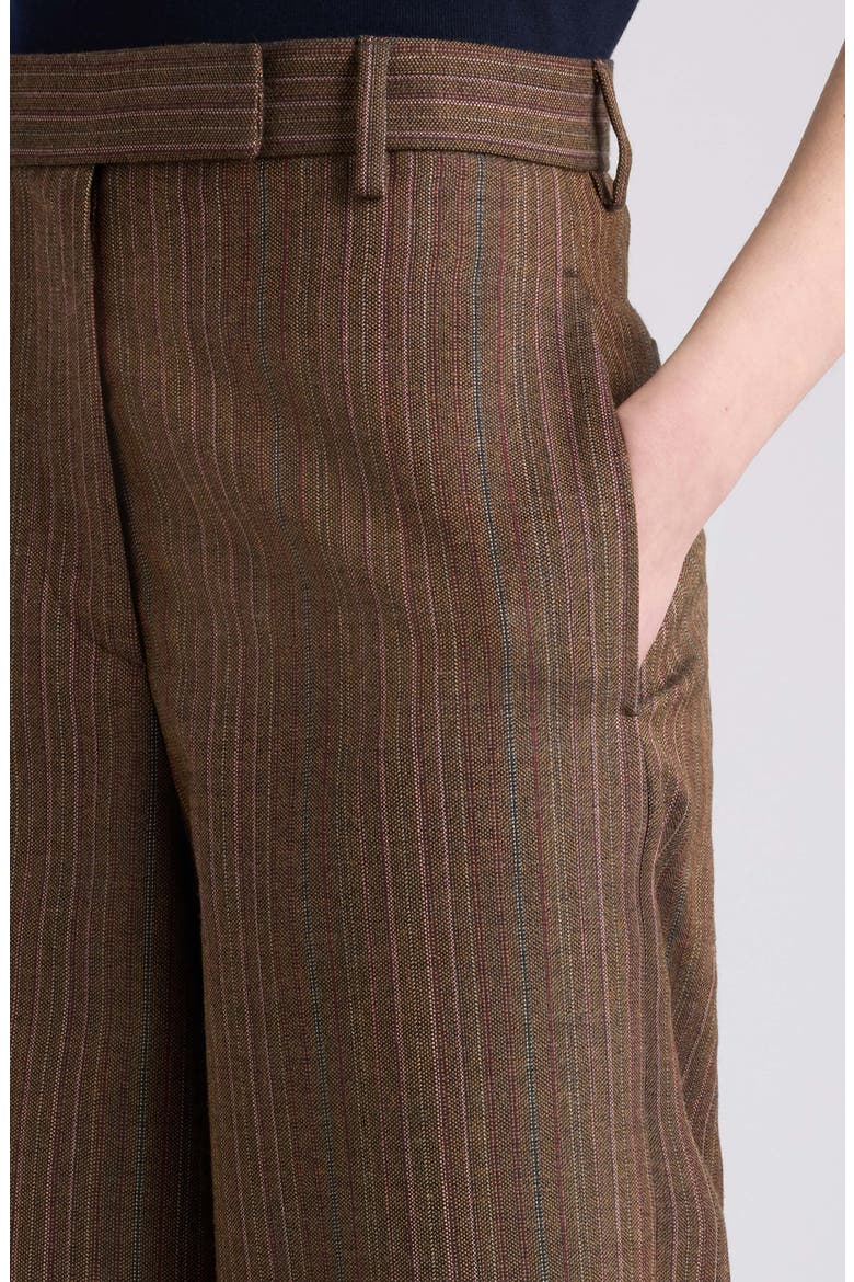 Penn Pinstripe Wide Leg Wool Pants, Alternate, color, TAN