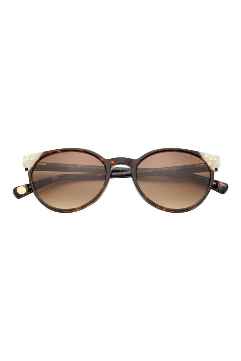 53mm Gradient Round Sunglasses, Main, color, TORTOISE
