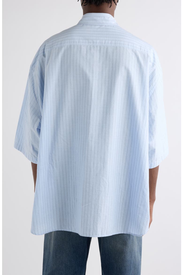 Soffia Stripe Short Sleeve Button-Up Shirt, Alternate, color, BABY BLUE