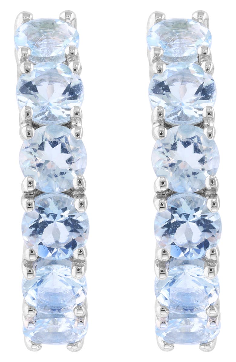 EFFY Stone Pavé Hoop Earrings, Alternate, color, Blue