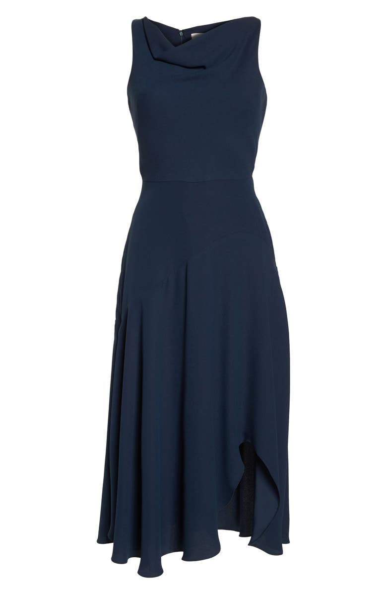 Gal Meets Glam Collection Juliet Cowl Neck Crepe Dress, Alternate, color, 