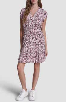DKNY Jeans Floral Smocked Waist Minidress