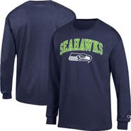 Champion Men's Champion College Navy Seattle Seahawks Arch Over Logo Long Sleeve T-Shirt