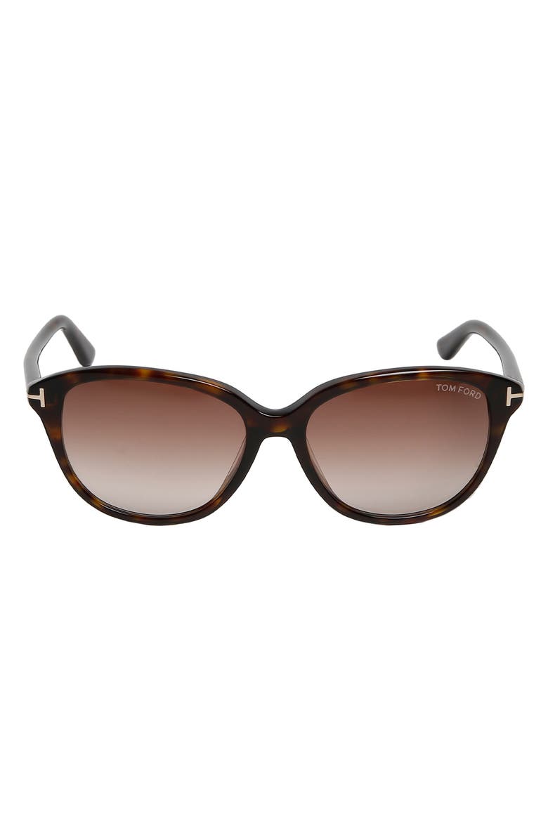 TOM FORD 57mm Gradient Square Sunglasses, Main, color, Havana/ Brown