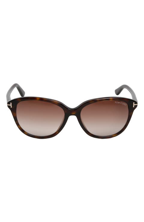 57mm Gradient Square Sunglasses