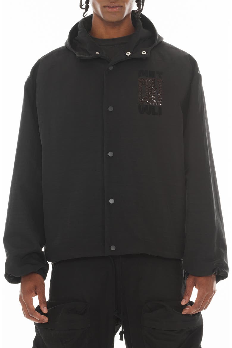 Oversize Coach's Jacket, Main, color, BLACK NYLON