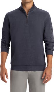 Bugatchi Cotton Blend Quarter Zip Pullover