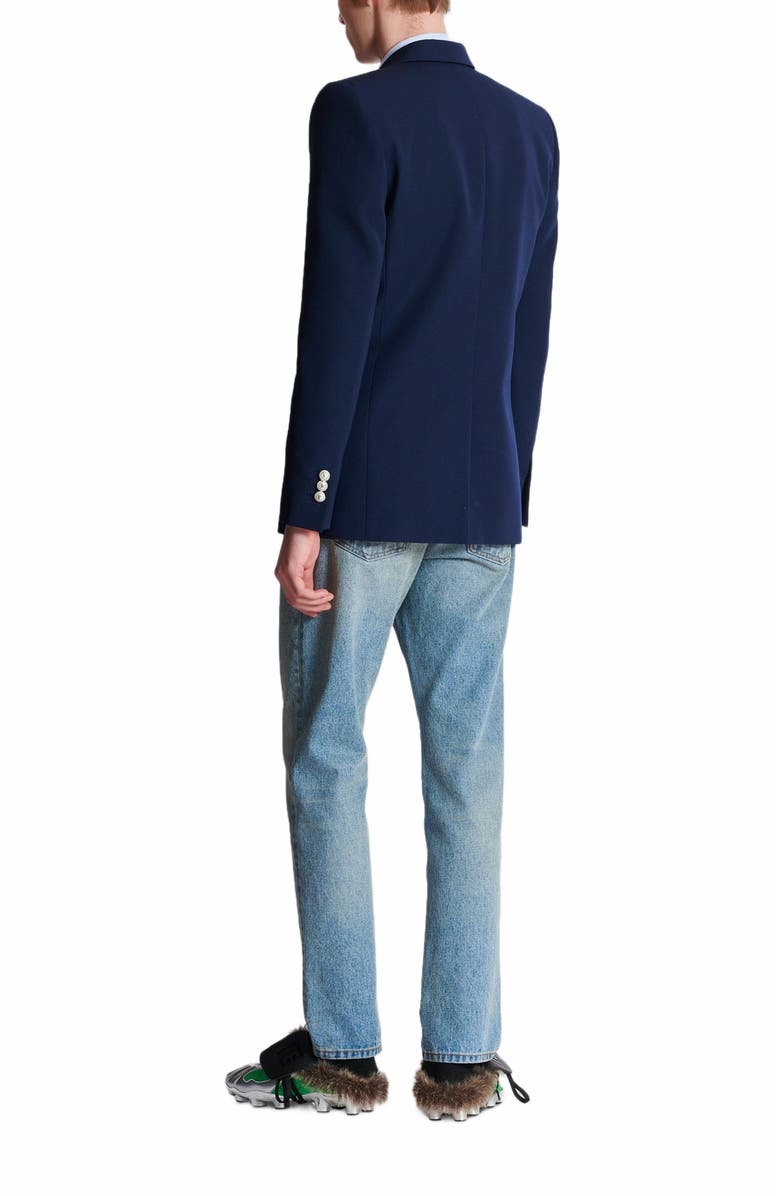 Balmain Grain De Poudre Blazer, Alternate, color, Navy