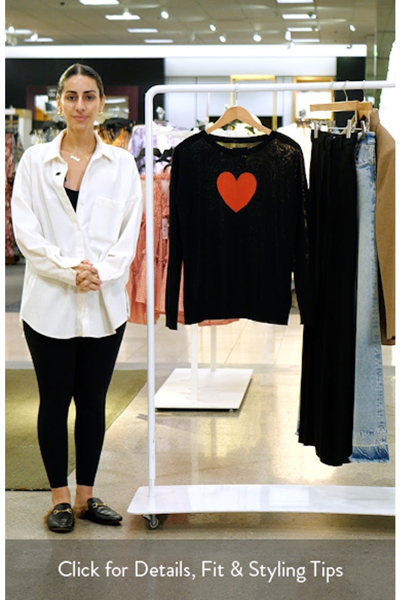 Gaby Intarsia Heart Wool Crewneck Sweater video