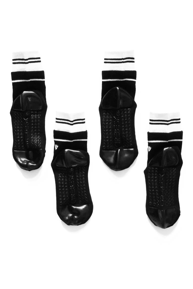Double Decker 2-Pack Crew Grip Socks, Alternate, color, BLACK