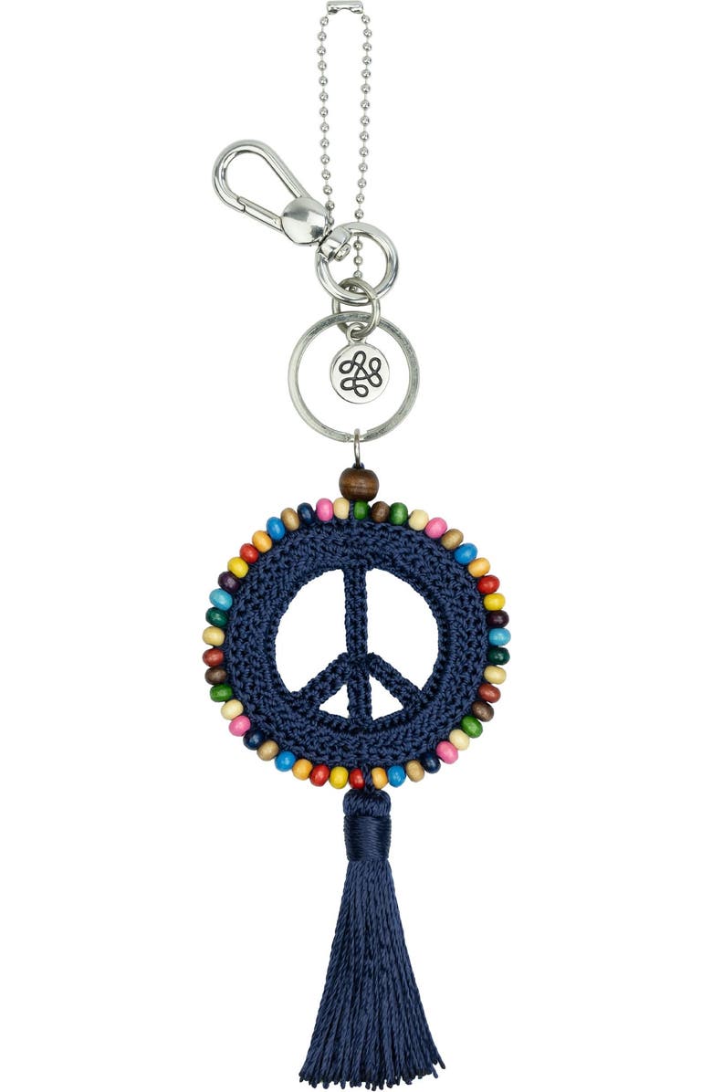 The Sak Yarnicharmz Crochet Peace Dangle, Alternate, color, Denim