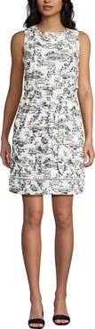 Lands' End Cotton Jersey Crew Neck Sleeveless Shift Dress