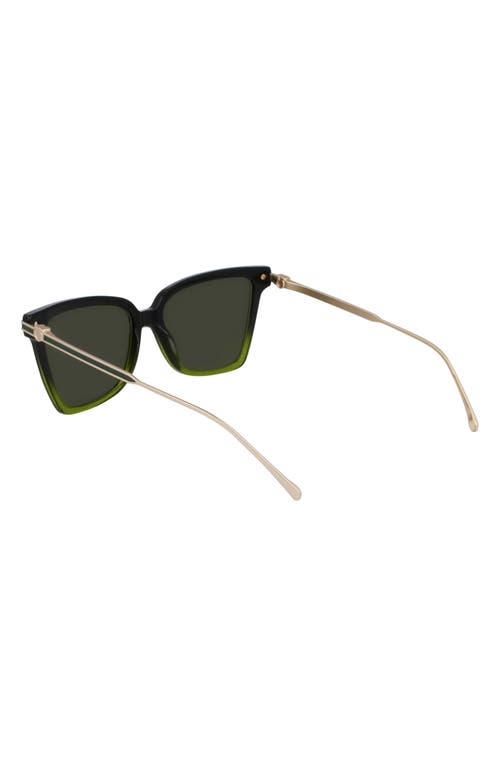 Ferragamo Gancini 56mm Butterfly Sunglasses In Gradient Transparent Green