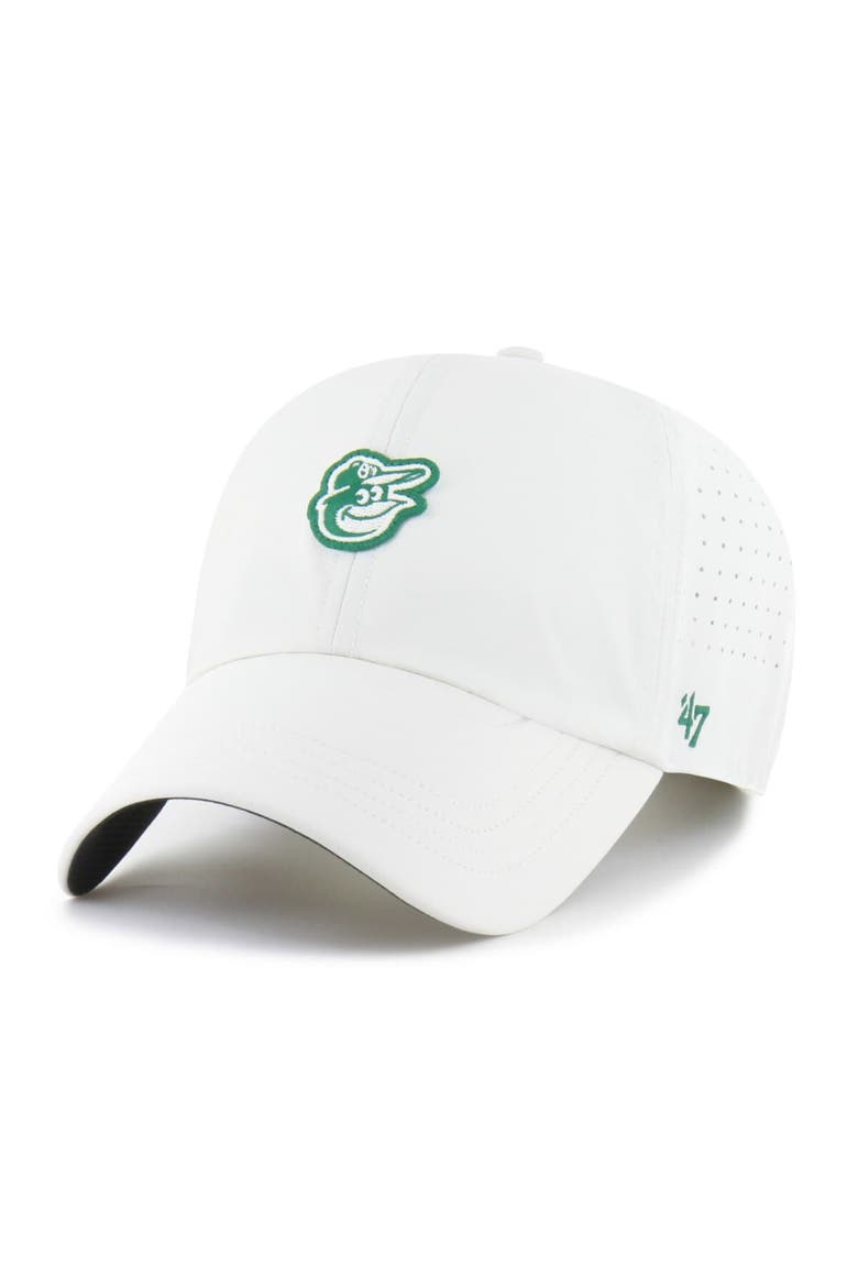 Men's '47 White Baltimore Orioles Elevated Greens Clean Up Adjustable Hat, Alternate, color, White