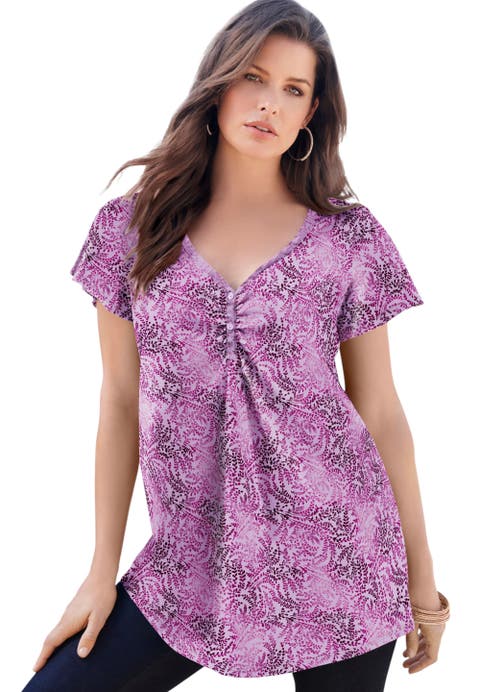 Plus Size Cotton Ultimate Flutter Sleeve Sweetheart Tee (plus)