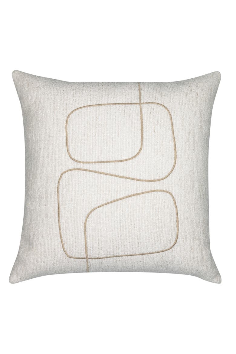 Linear Luxe Indoor & Outdoor Woven Accent Pillow, Main, color, Oyster