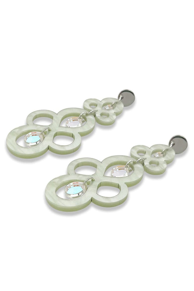 Batik Earrings - Regent Green & Iridescent, Alternate, color, Regent Green & Iridescent
