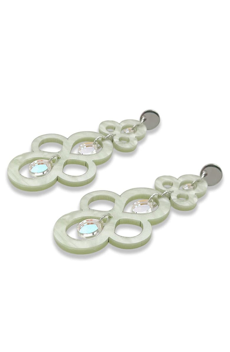 Toolally Batik Earrings - Regent Green & Iridescent, Alternate, color, Regent Green & Iridescent