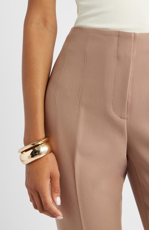 Open Edit Icon High Waist Ankle Cigarette Pants In Neutral