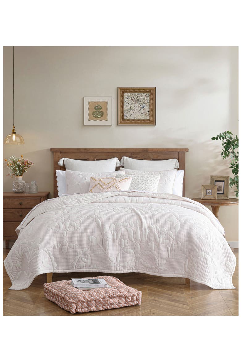 Medallion Floral Comforter & Shams Set, Alternate, color, BLUSH