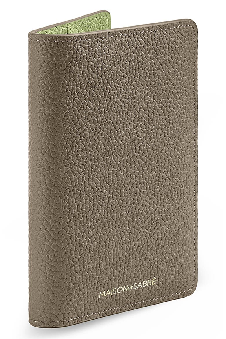 Leather Passport Holder, Alternate, color, Cashmere Matcha