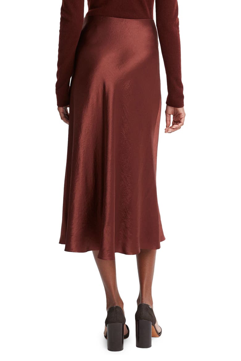 Bias Satin Midi Skirt, Alternate, color, CINNAMON STICK