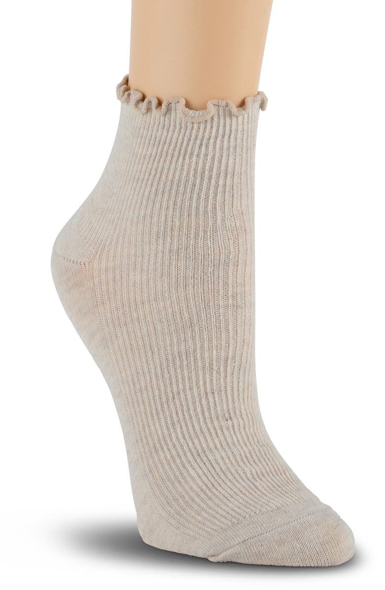 Laundry by Shelli Segal 6-Pack Lettuce Edge Quarter Length Socks, Alternate, color, White Multi