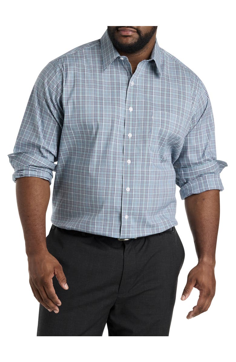 Oak Hill by DXL Plaid Dress Shirt, Alternate, color, Blue Multi